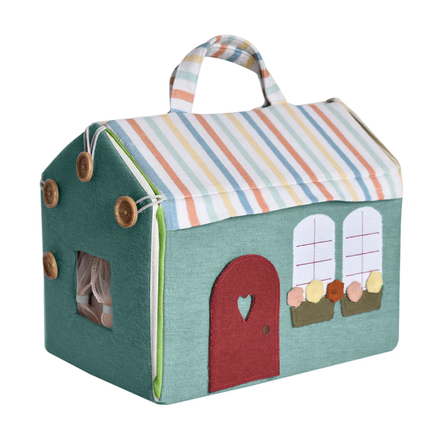 Doll House with Wooden Furniture and Doll - Image 3