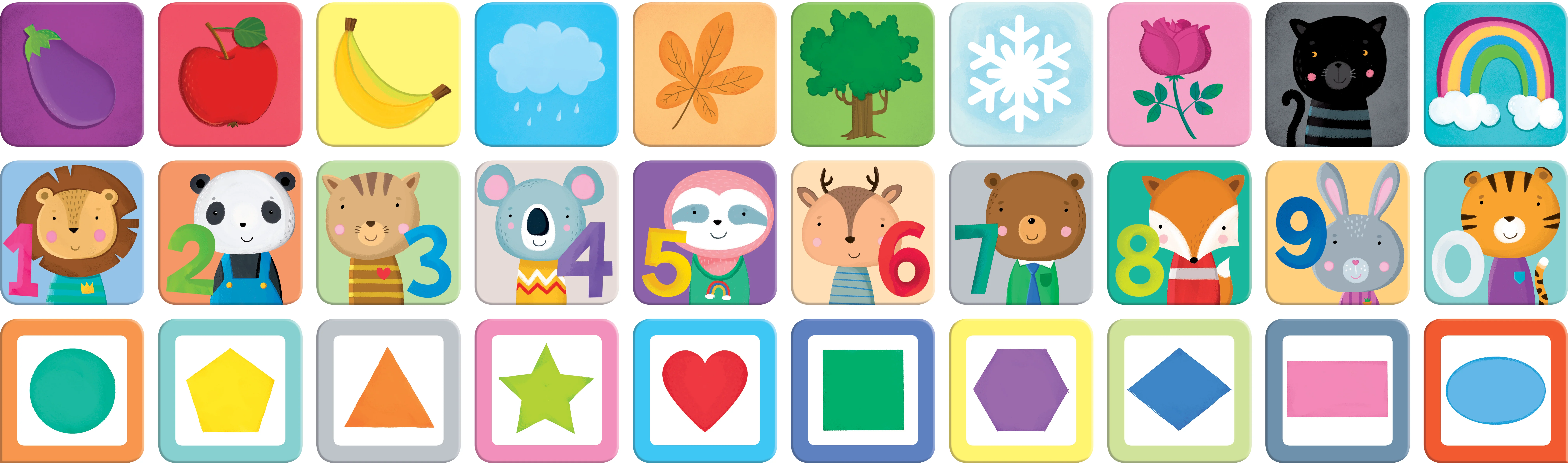 60 Piece Mega Memory and Book Set - Colours Numbers and Shapes - Image 3