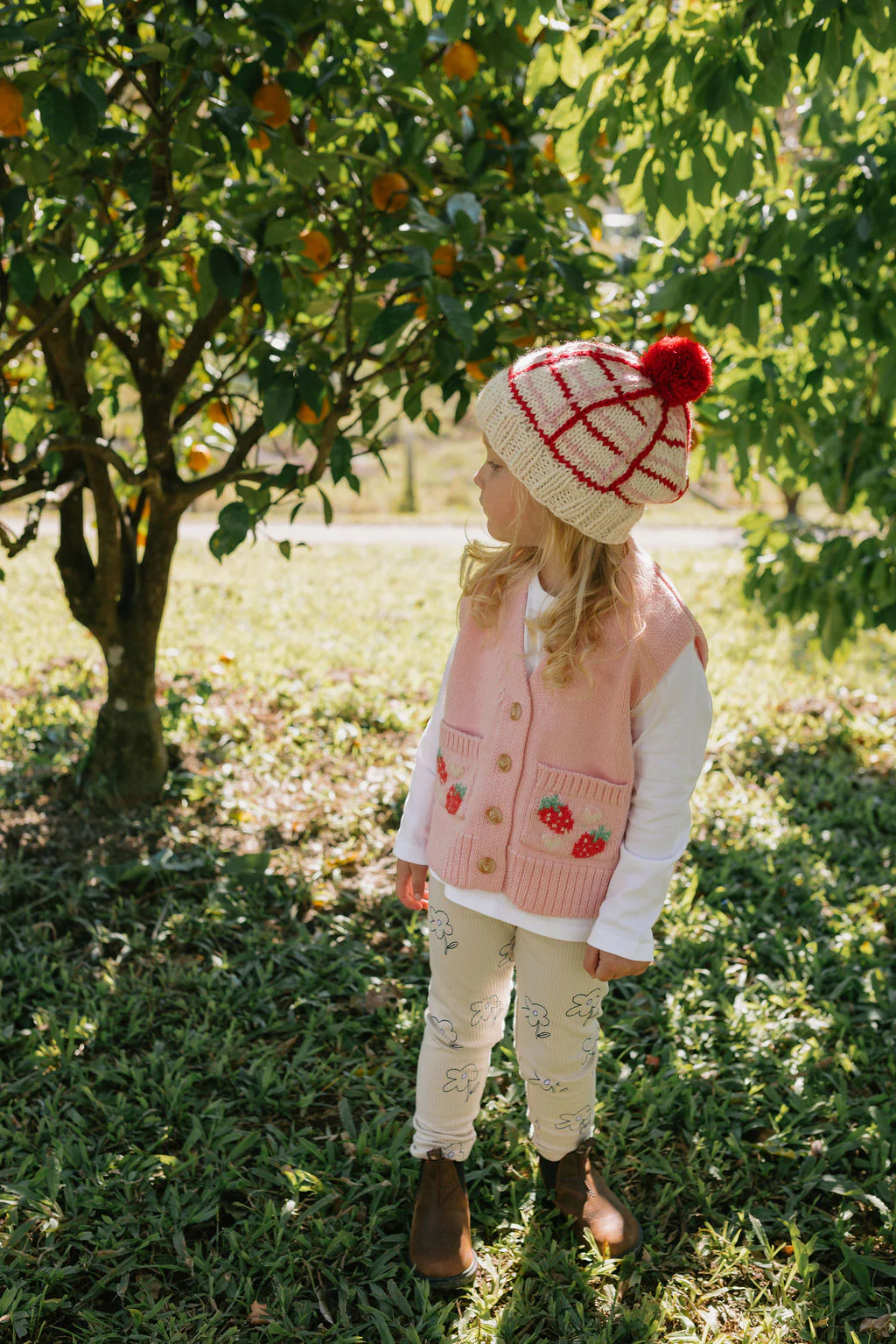 Crossroads Beanie Pink and Red - Image 4