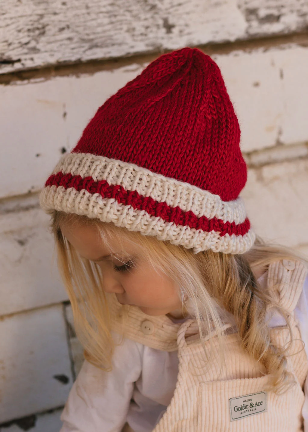 Denmark Beanie Red and Cream - Image 2