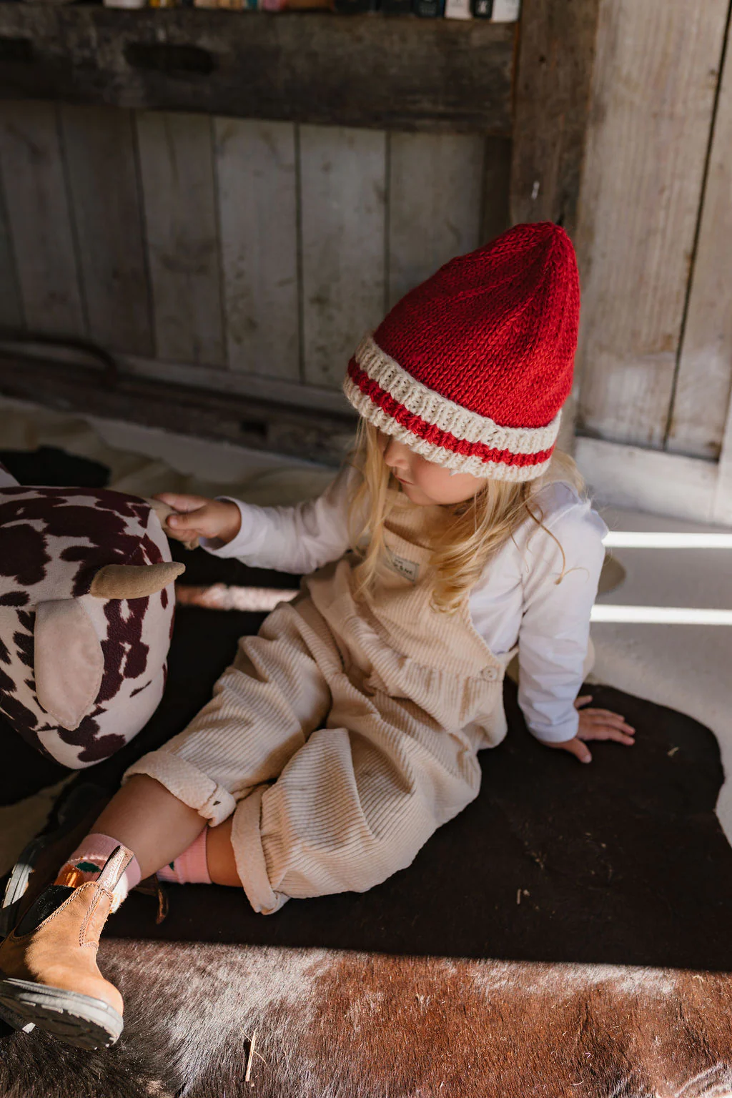 Denmark Beanie Red and Cream - Image 5