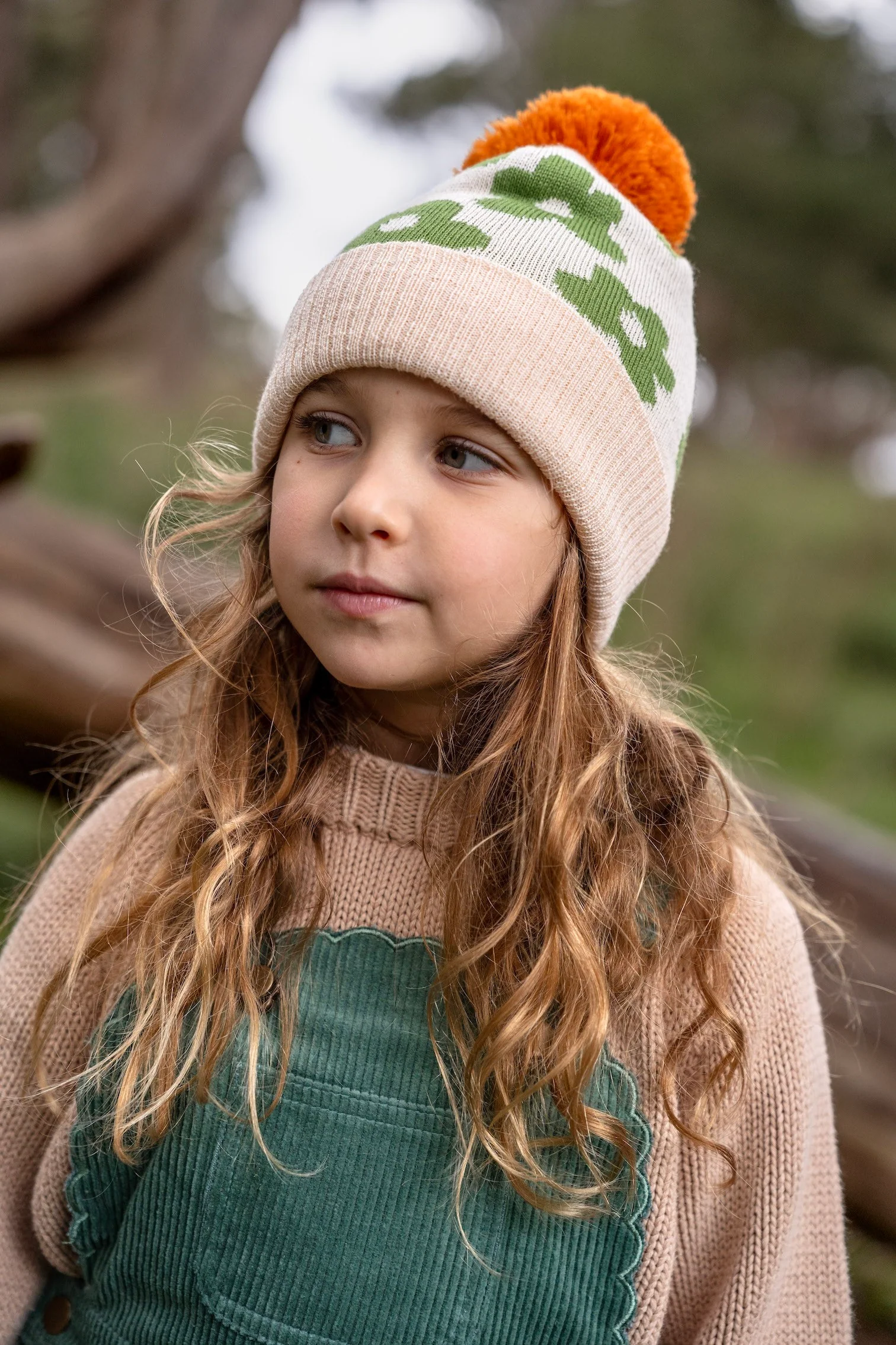 Acorn Flower Power Merino Beanie - Green - Image 2
