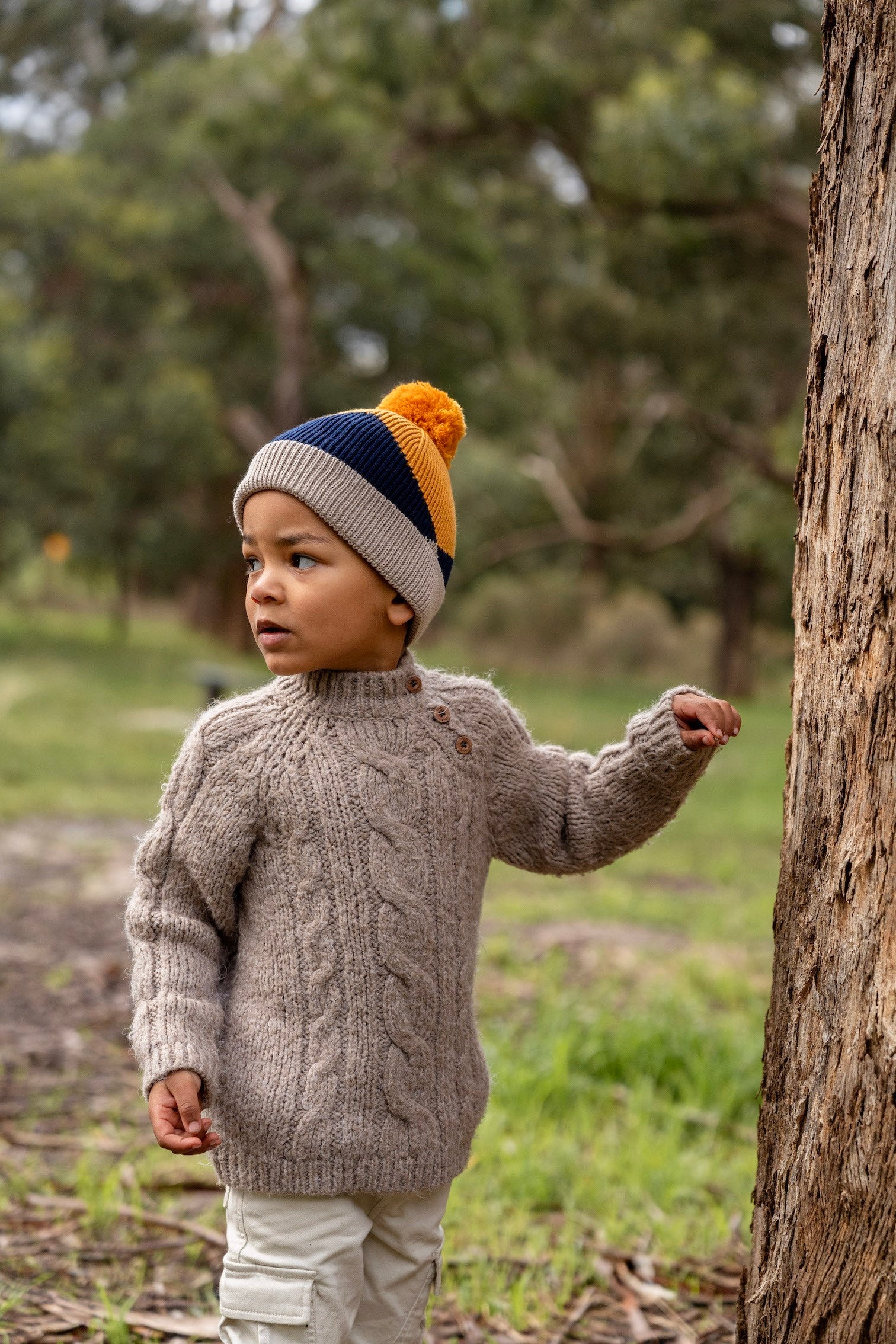Acorn Hidden Valley Merino Beanie - Mustard - Image 4