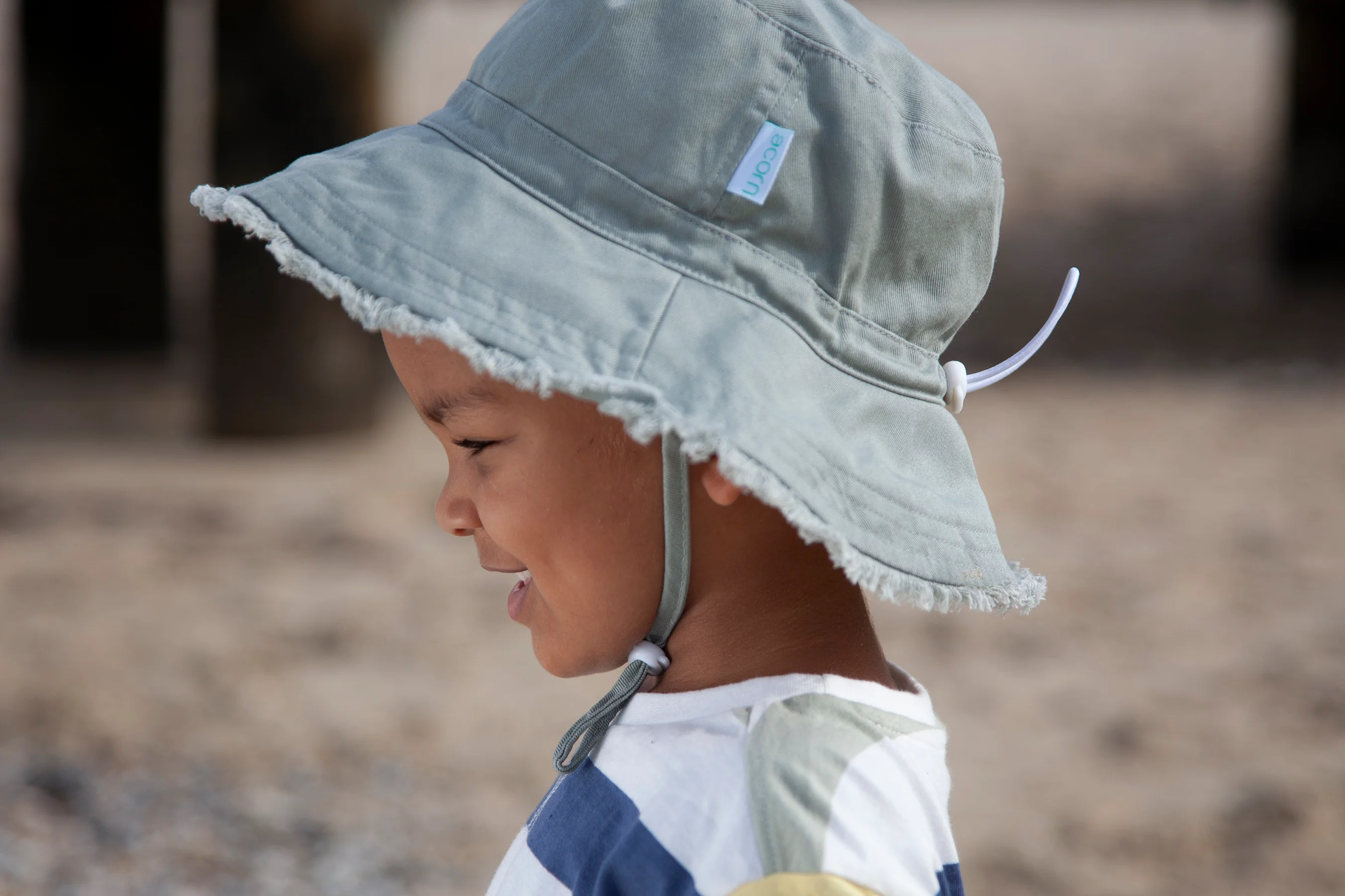 Khaki Frayed Bucket Hat - Image 2
