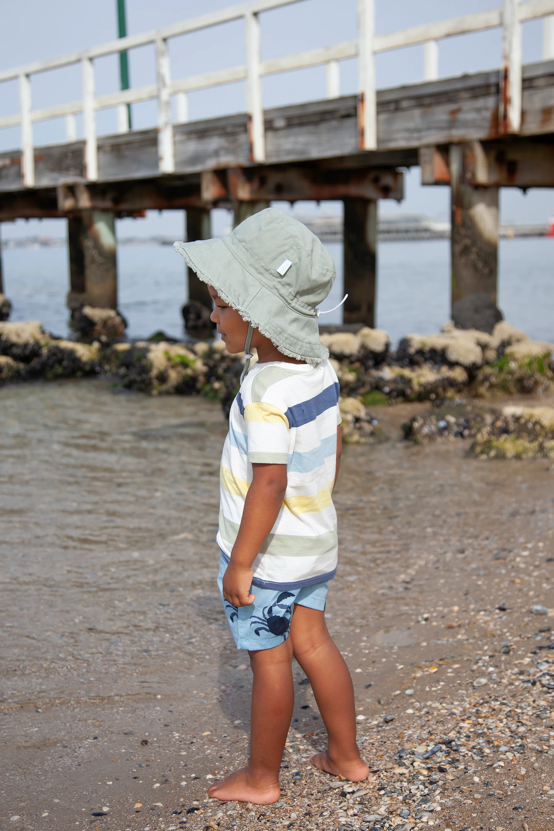 Khaki Frayed Bucket Hat - Image 3