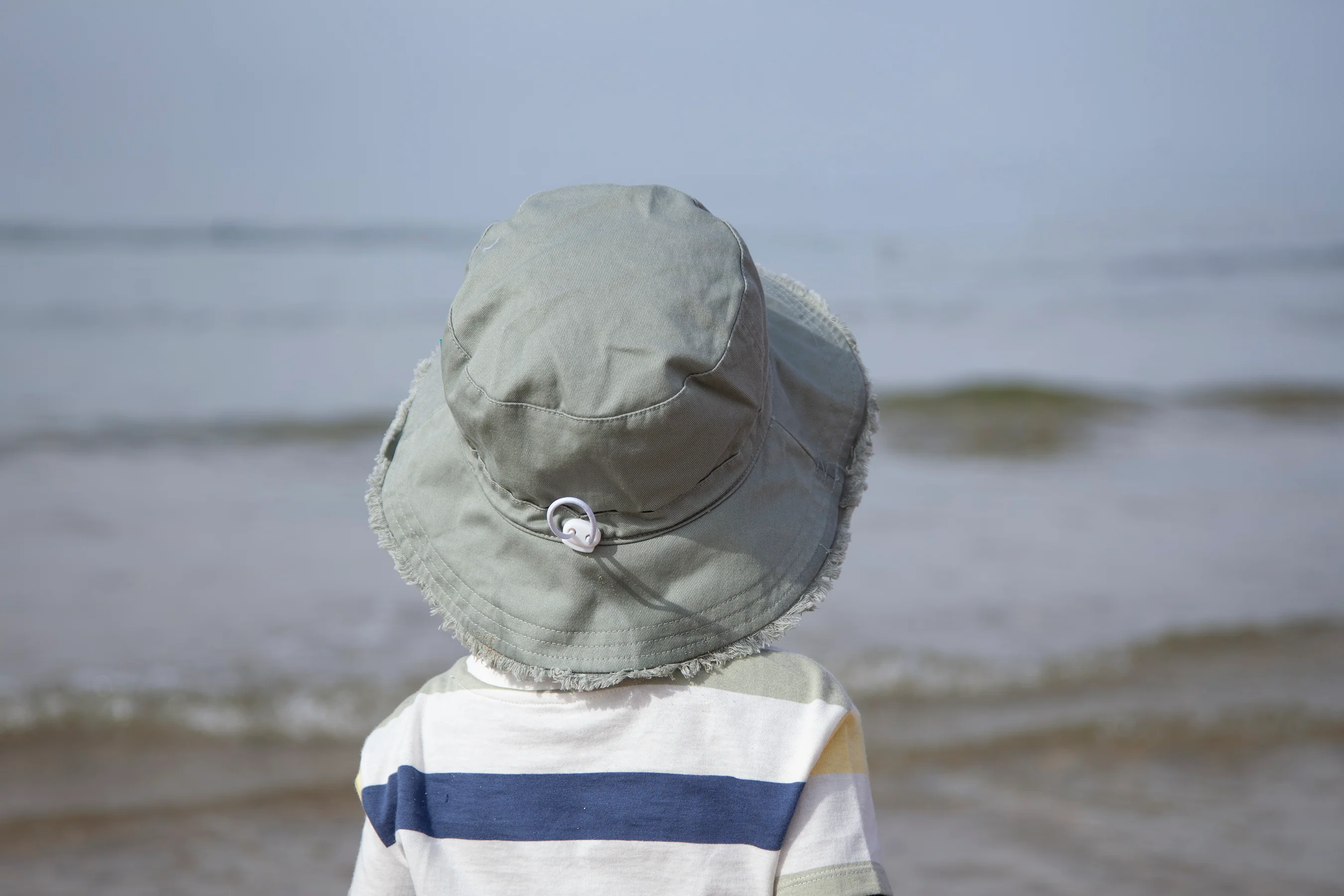 Khaki Frayed Bucket Hat - Image 4