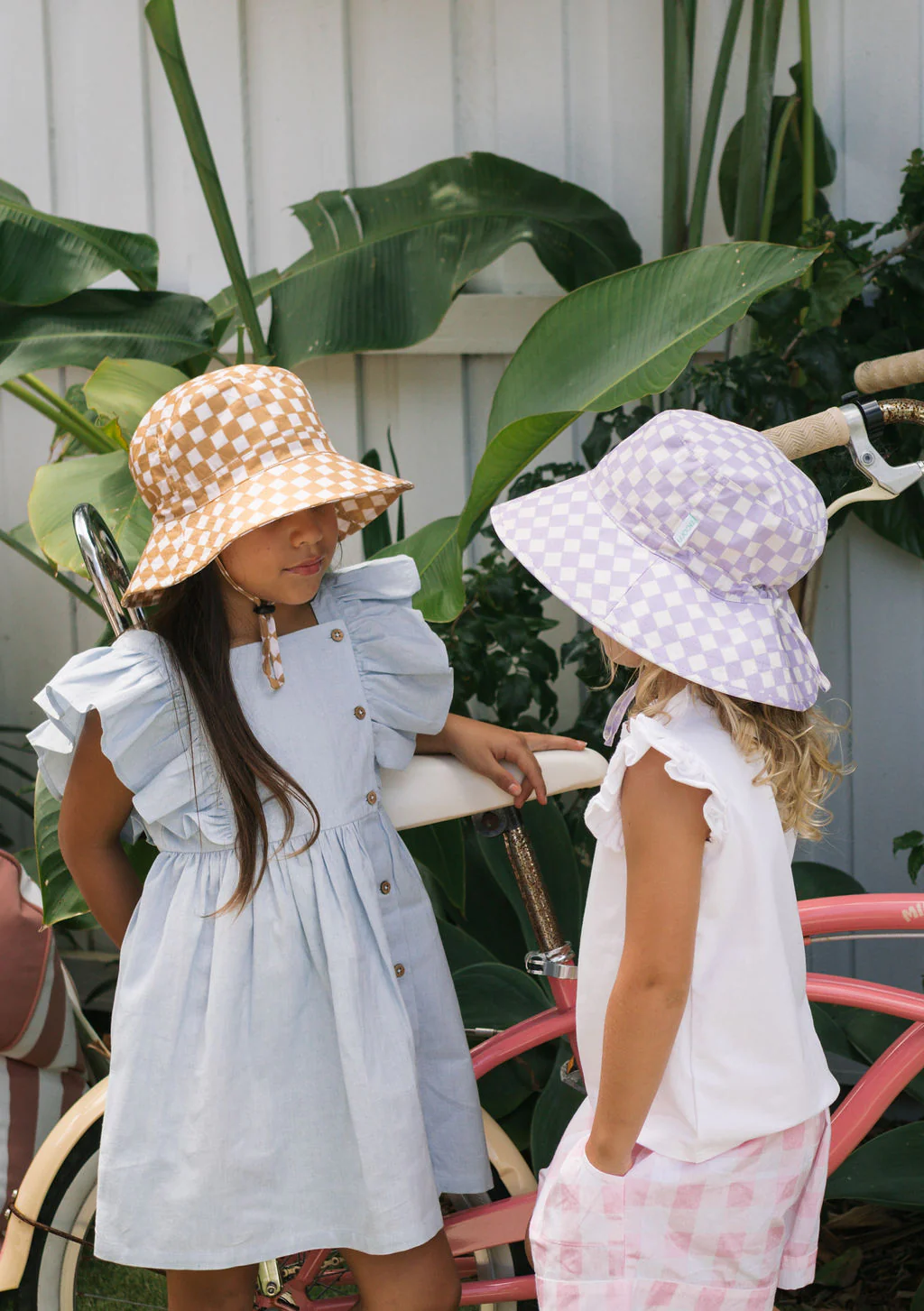 Lavender Checks Broad Brim Bucket Hat - Image 2