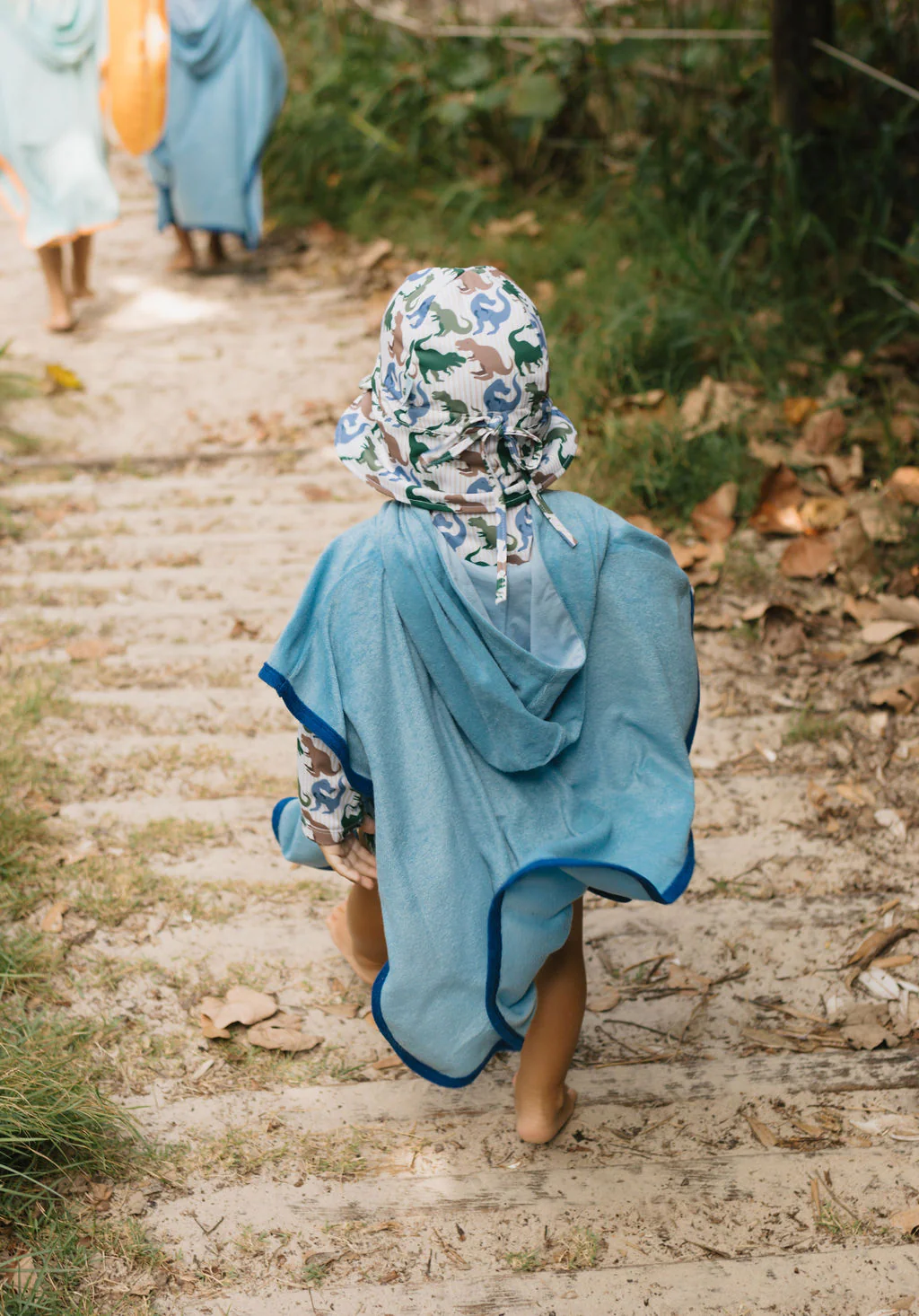Mid Blue Terry Towling Hooded Towel - Image 4