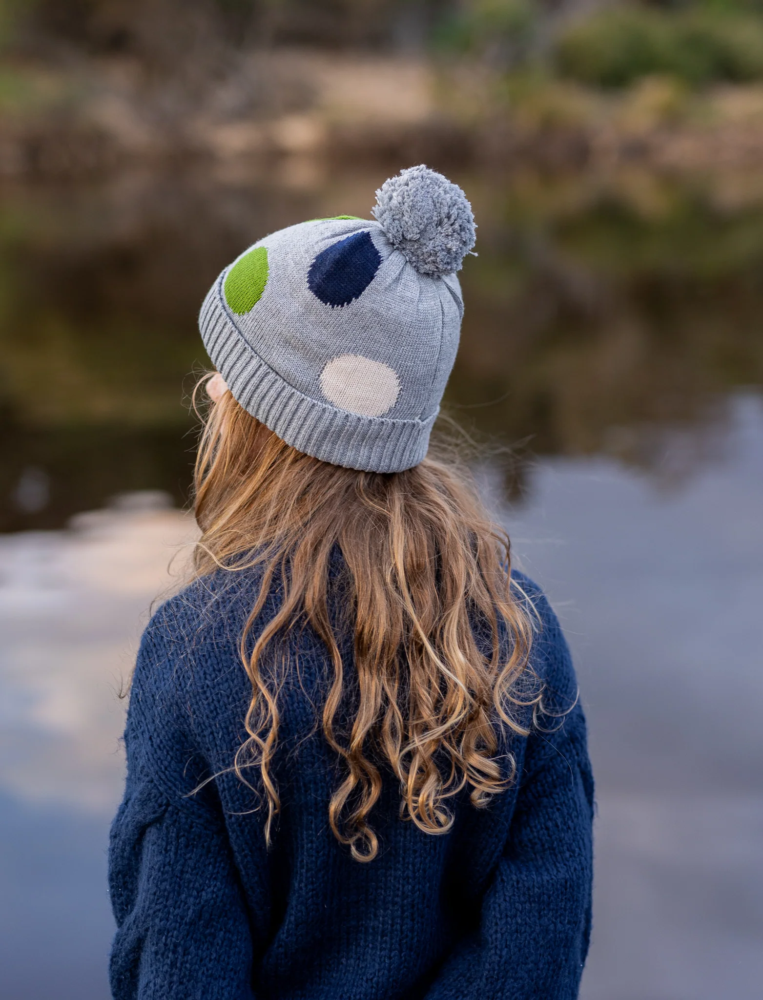Acorn Spots Merino Beanie - Grey - Image 2