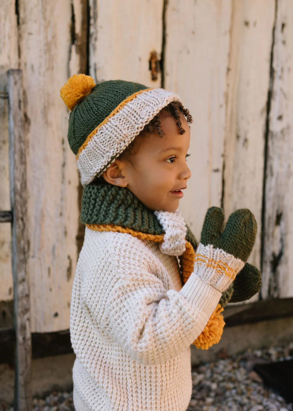 Teddy Beanie Khaki and Gold - Image 2