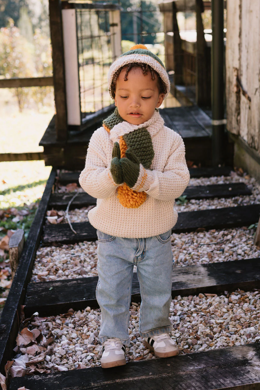 Teddy Beanie Khaki and Gold - Image 4
