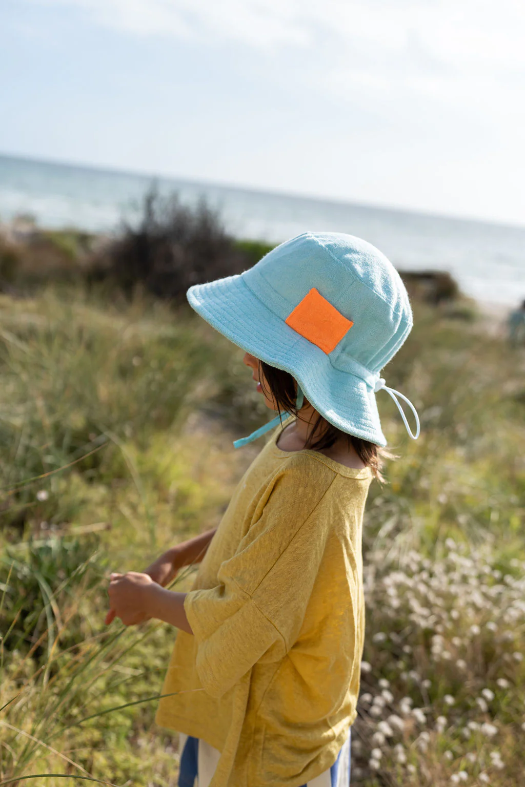 Terry Towelling Bucket Hat - Light Blue - Image 2