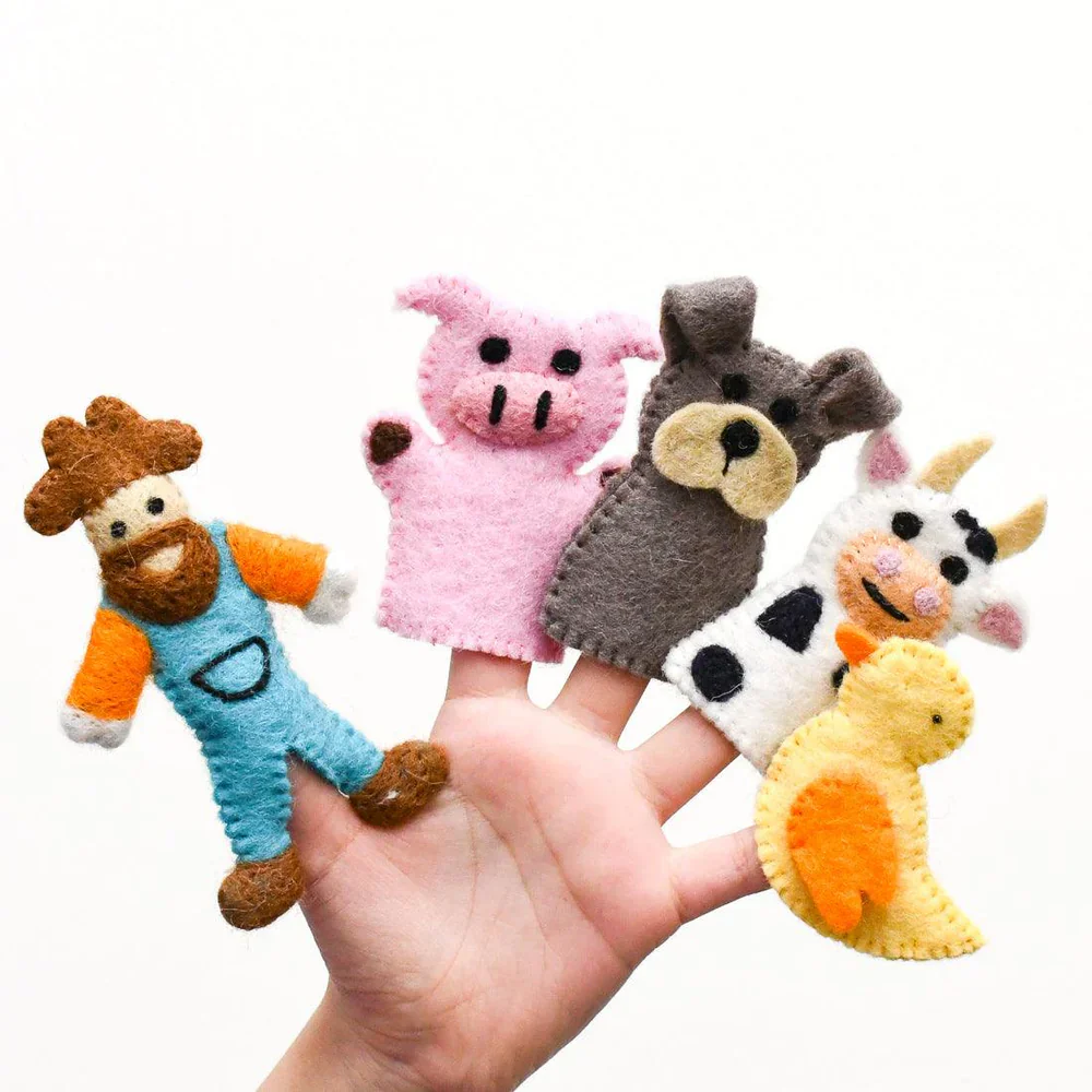 Finger Puppet Set - Old Macdonald Farm Animals A - Image 2