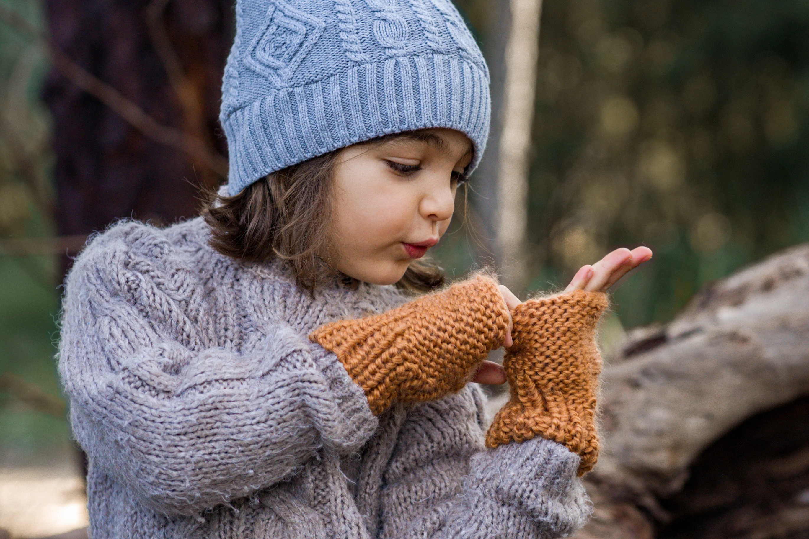 Cable Knit Beanie - Grey - Image 4