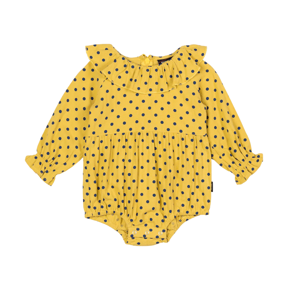 Rock Your Baby Mustard Dot Bodysuit