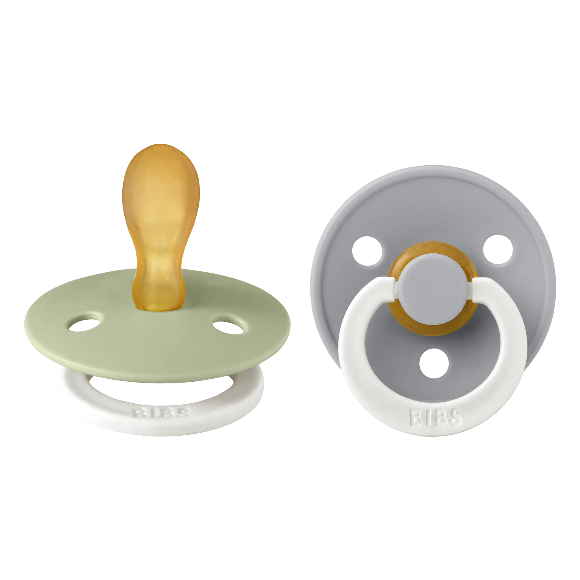 Colour GLOW Symmetrical Pacifier 2 Pack - Sage/Cloud