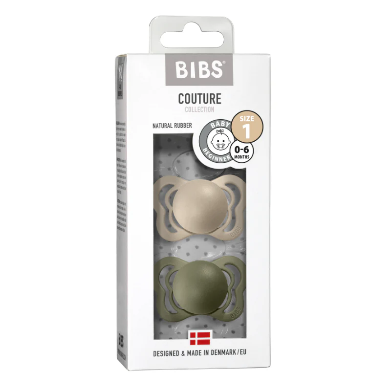 Couture Latex Pacifier 2 Pack  - Vanilla/Olive - Image 2