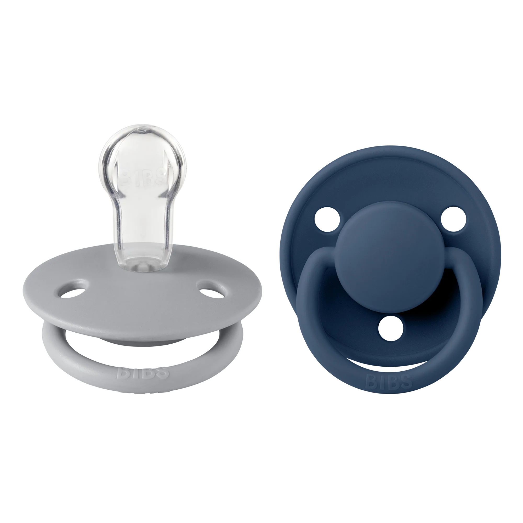De Lux Silicone Pacifier 2 Pack - Cloud/Steel Blue