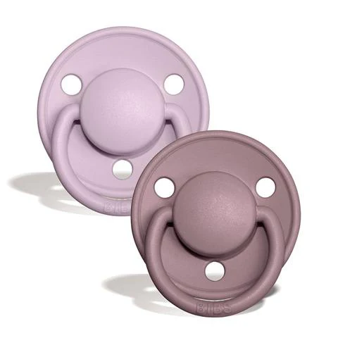 De Lux Silicone Pacifier 2 Pack - Dusky Lilac/Heather
