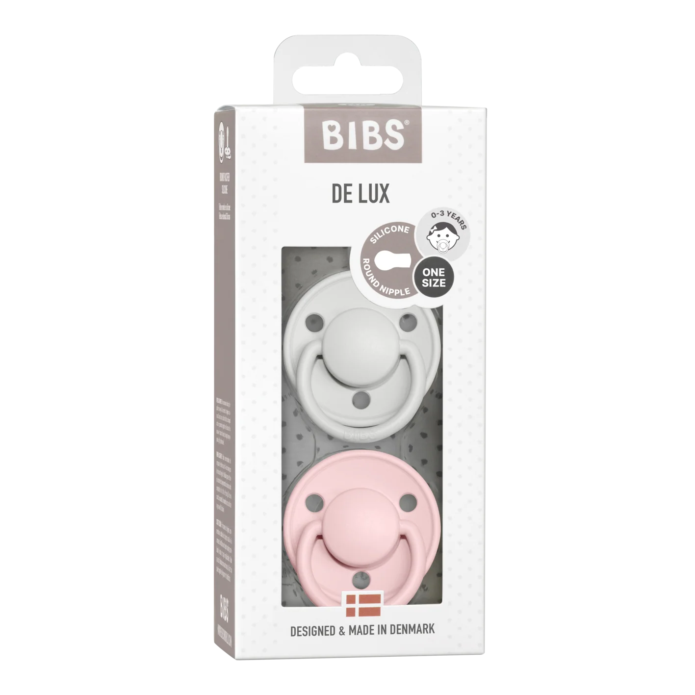 De Lux Silicone Pacifier 2 Pack - Haze/Blossom - Image 2