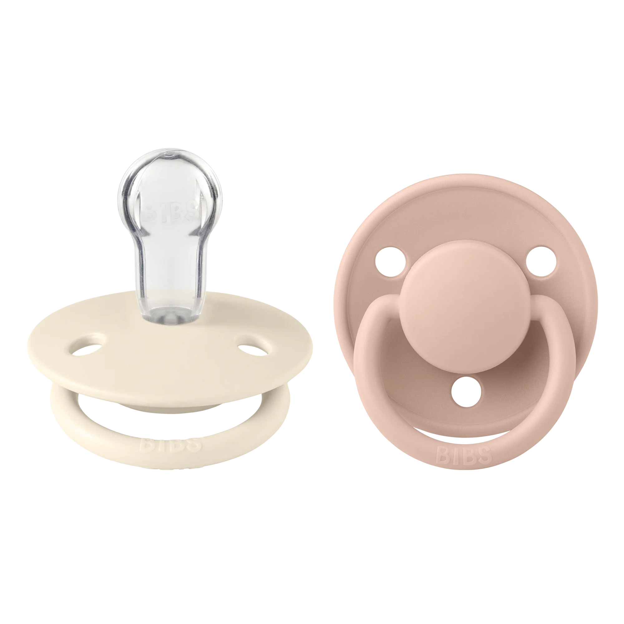 De Lux Silicone Pacifier 2 Pack - Ivory/Blush