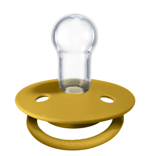 De Lux Silicone Pacifier 2 Pack - Mustard/Petrol - Image 2