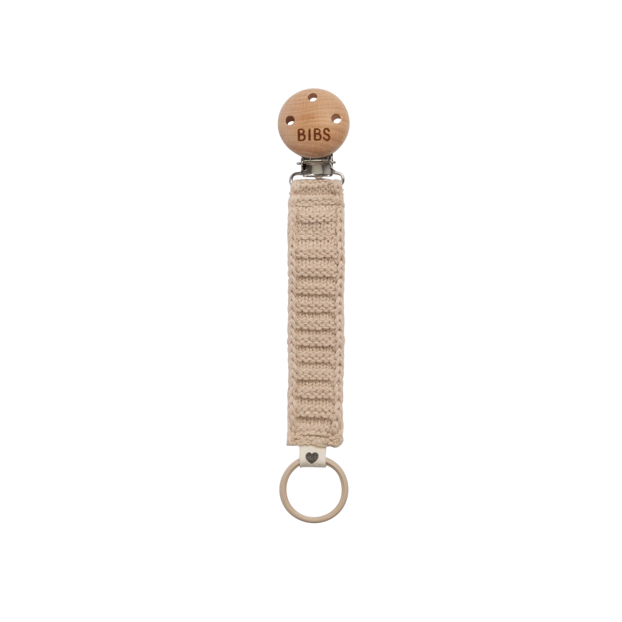 Knitted Pacifier Clip - Vanilla
