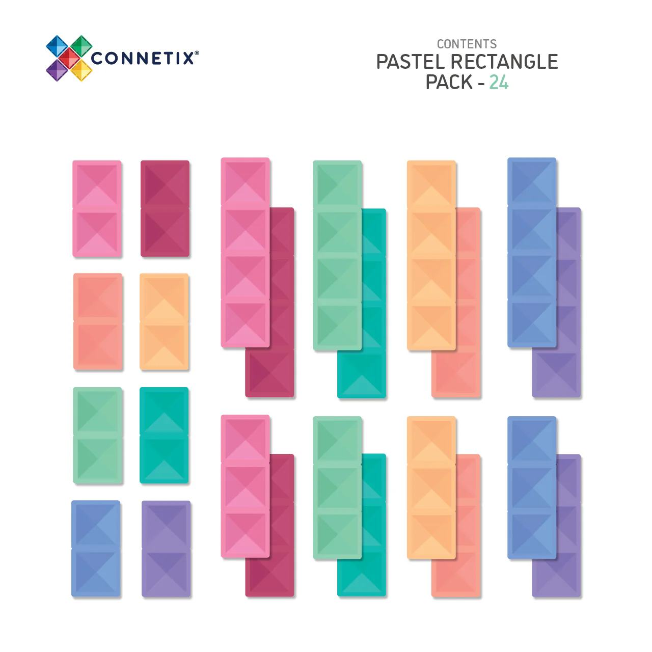 24 Piece Rectangle Set | Pastel - Image 5