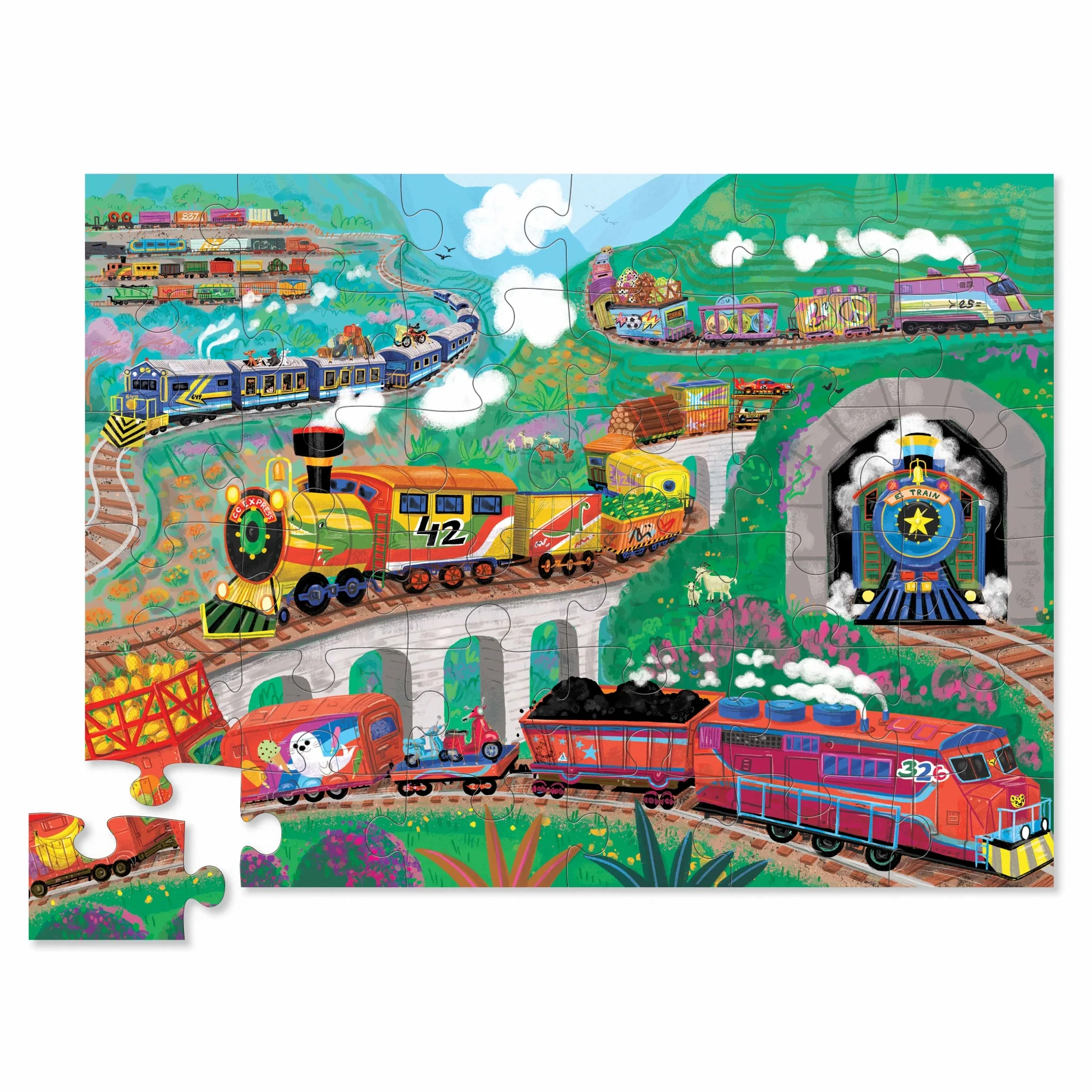 Classic Floor Puzzle 36 Piece -  All Aboard Foil Stamped - Image 2