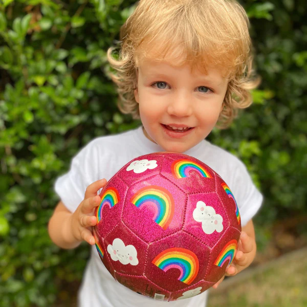 Size 3 Glitter Soccer Ball - Rainbow - Image 2