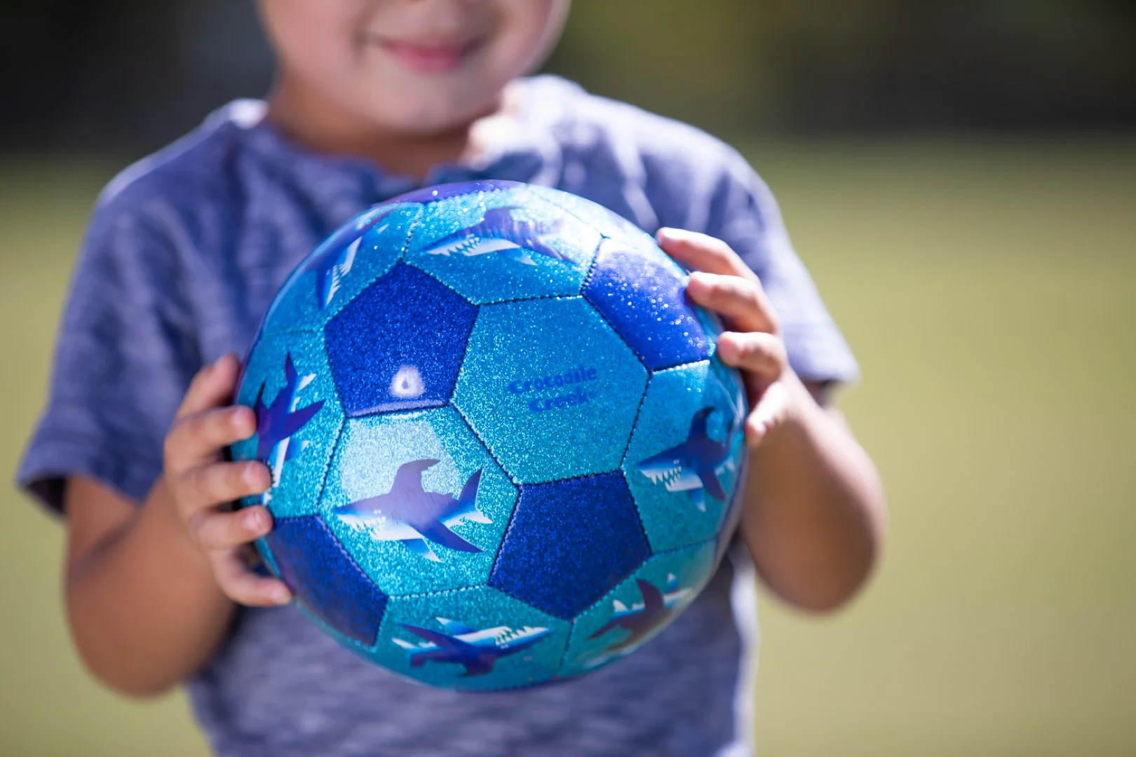 Size 3 Glitter Soccer Ball - Shark City - Image 2