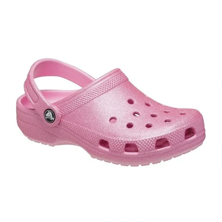 Crocs Classic Glitter Clog - Pink Tweed Glitter - Image 2