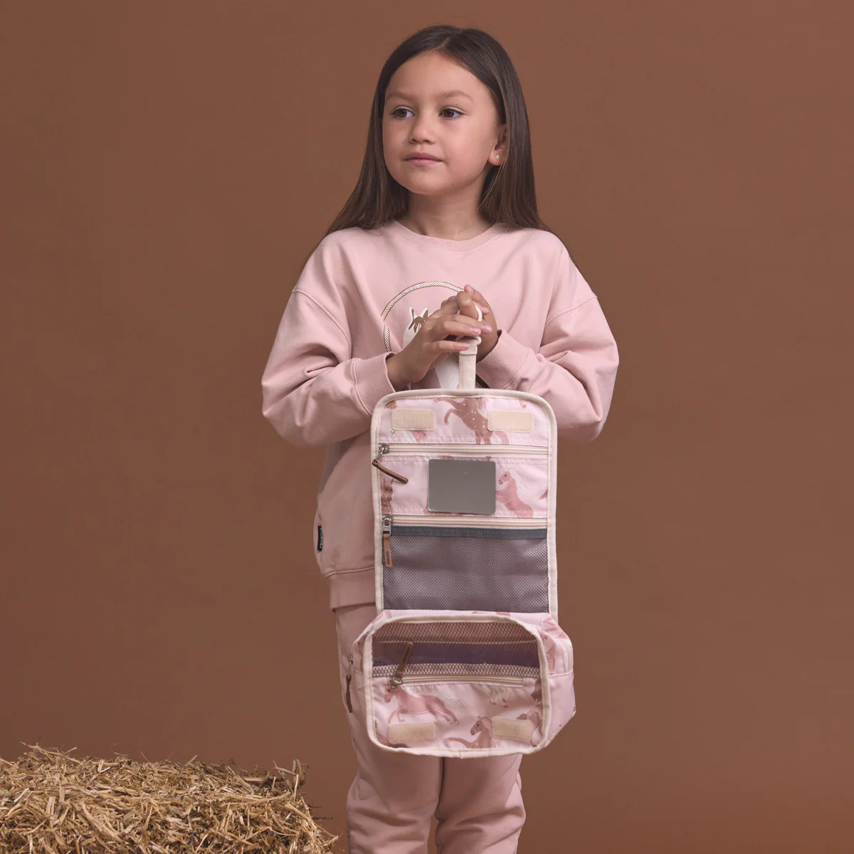 Hanging Toiletry Bag Blush Ponies - Image 2