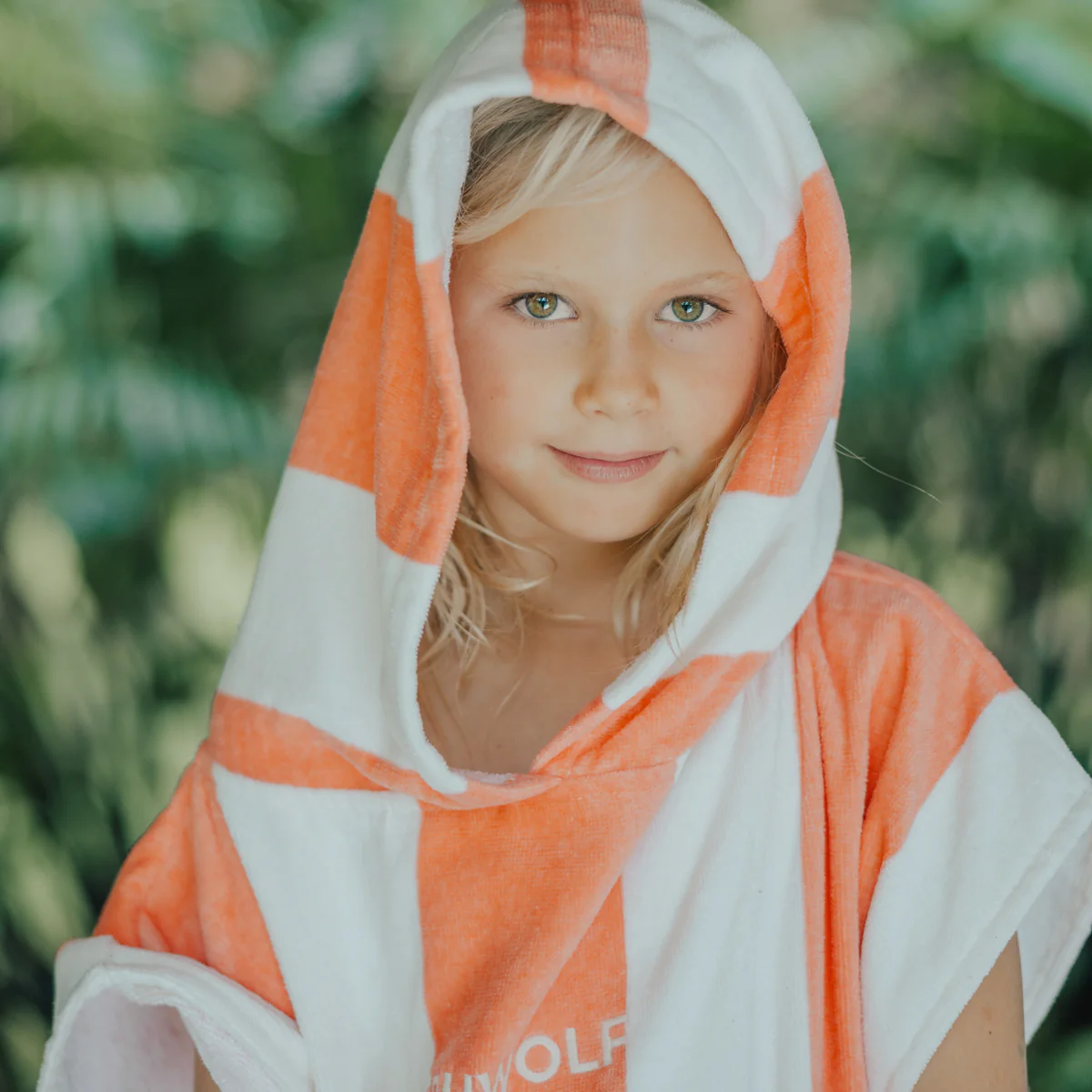 Hooded Towel - Coral Stripe - Image 2