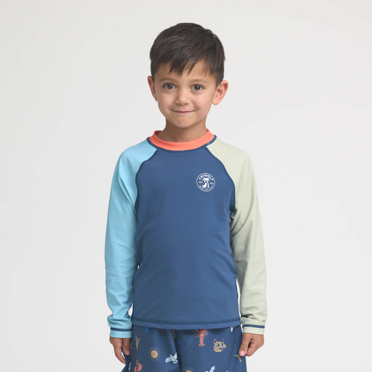 Long Sleeve Rash Vest - Ocean Colourblock - Image 3