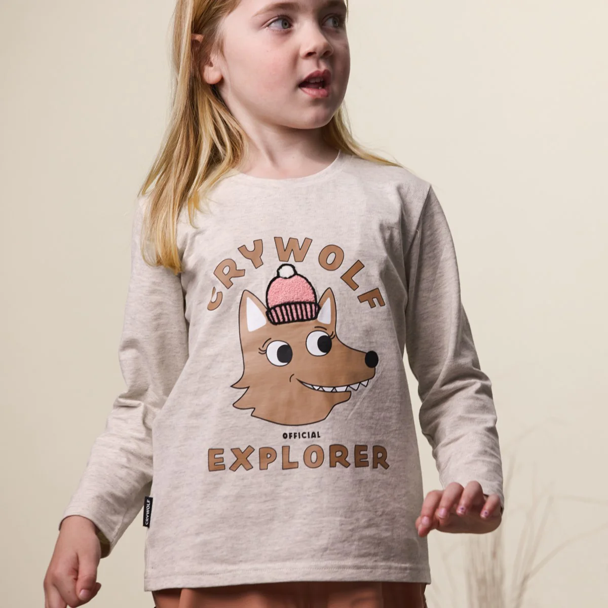 Crywolf Long Sleeve T-Shirt - Oatmeal Explorer - Image 2