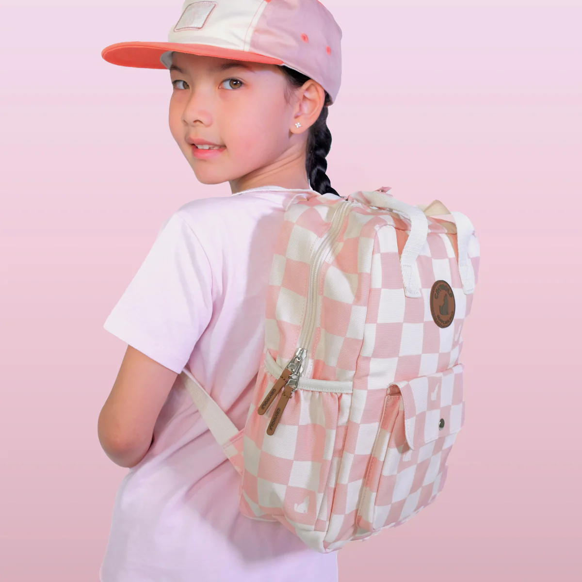 Mini Backpack Pink Check - Image 2