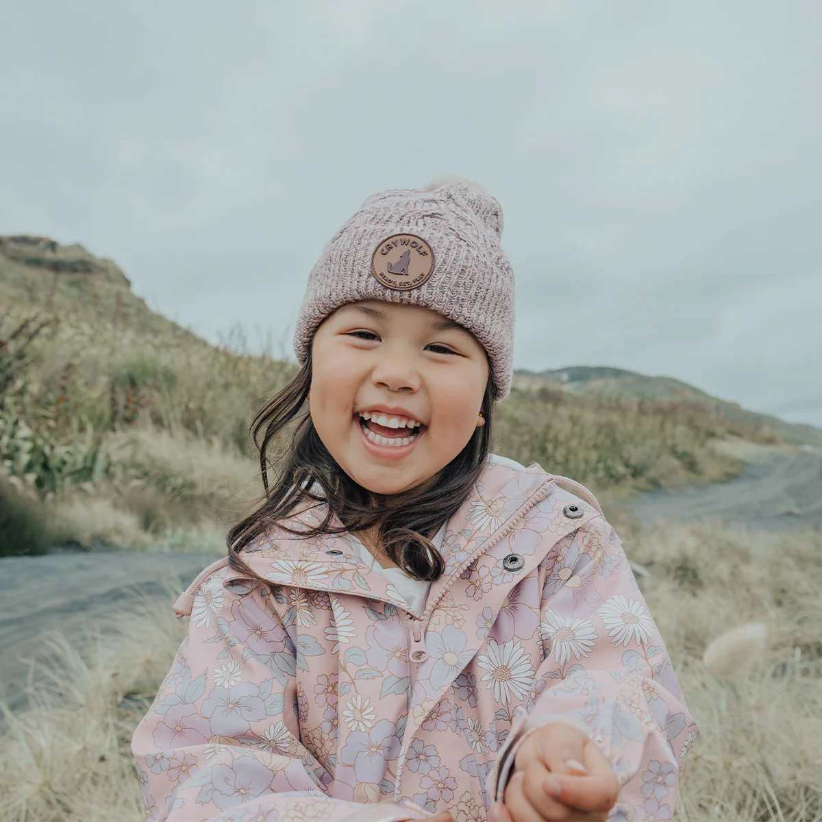 Pom Pom Beanie - Mauve Speckle - Image 2
