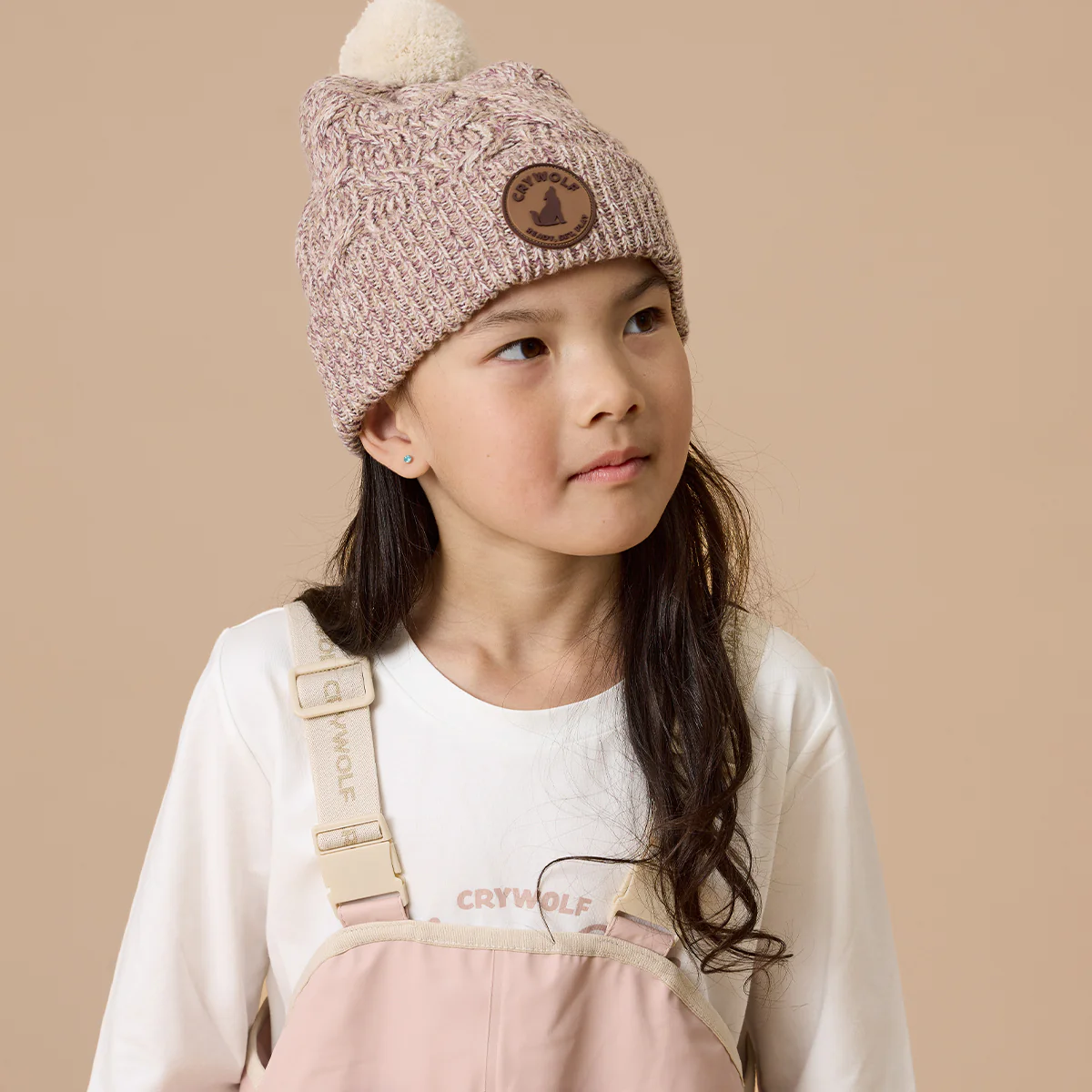 Pom Pom Beanie - Mauve Speckle - Image 4