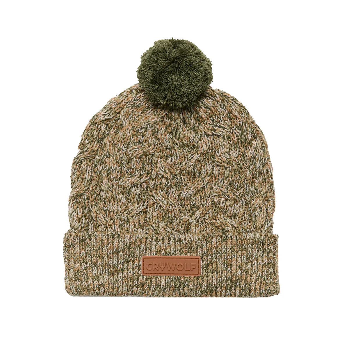 Pom Pom Beanie Olive Speckle