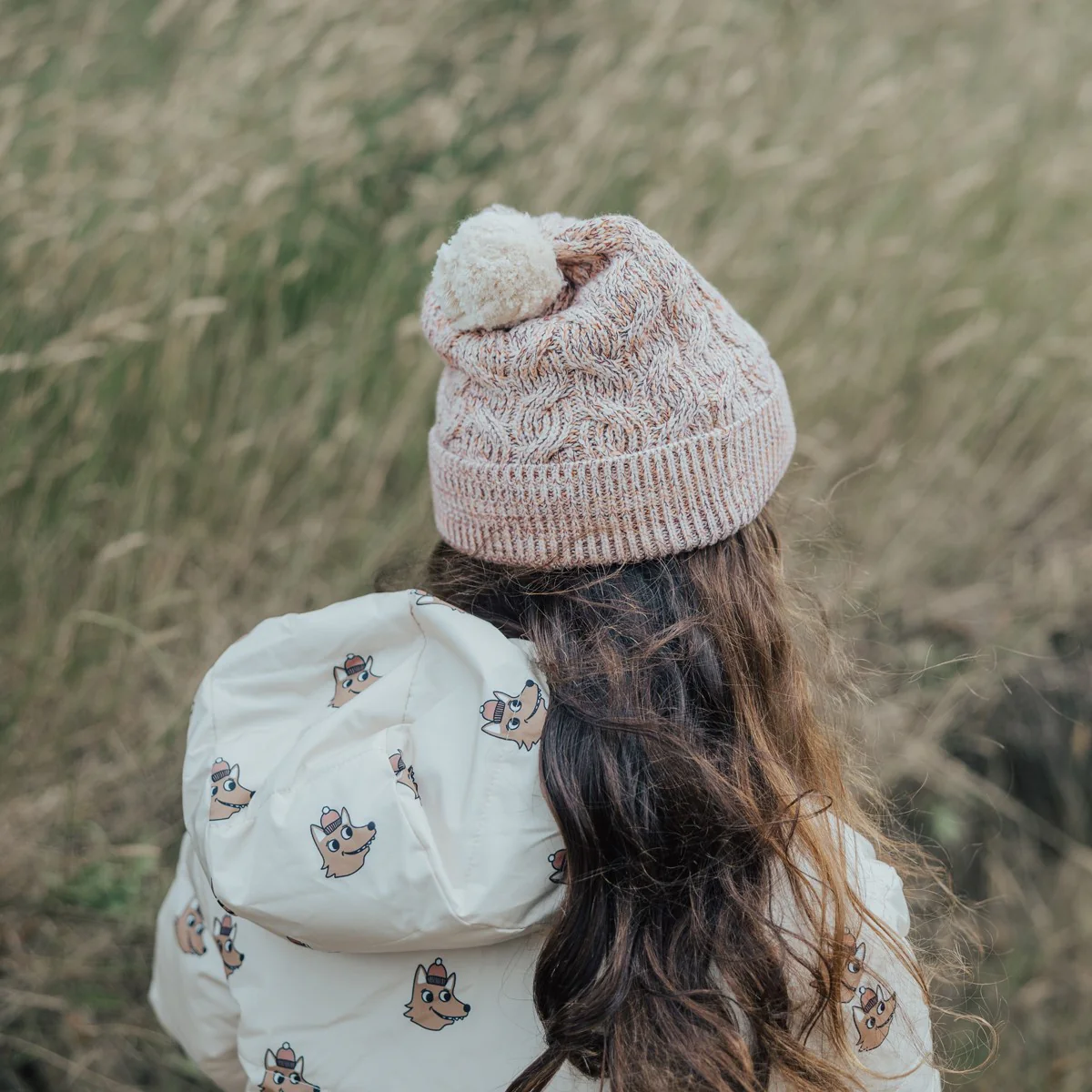 Crywolf Pom Pom Beanie - Blush Speckle - Image 3