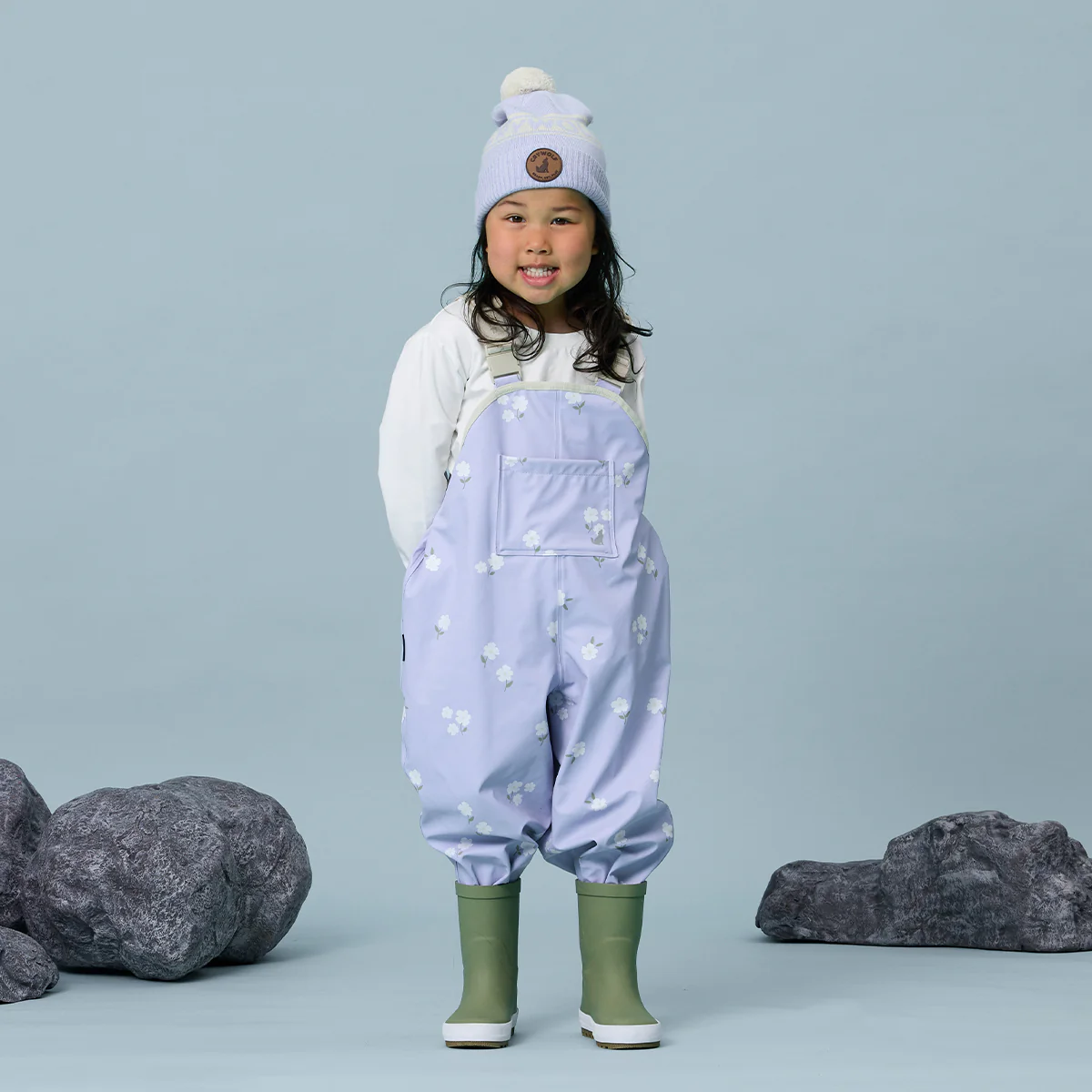 Rain Overalls - Floral - Periwinkle - Image 2