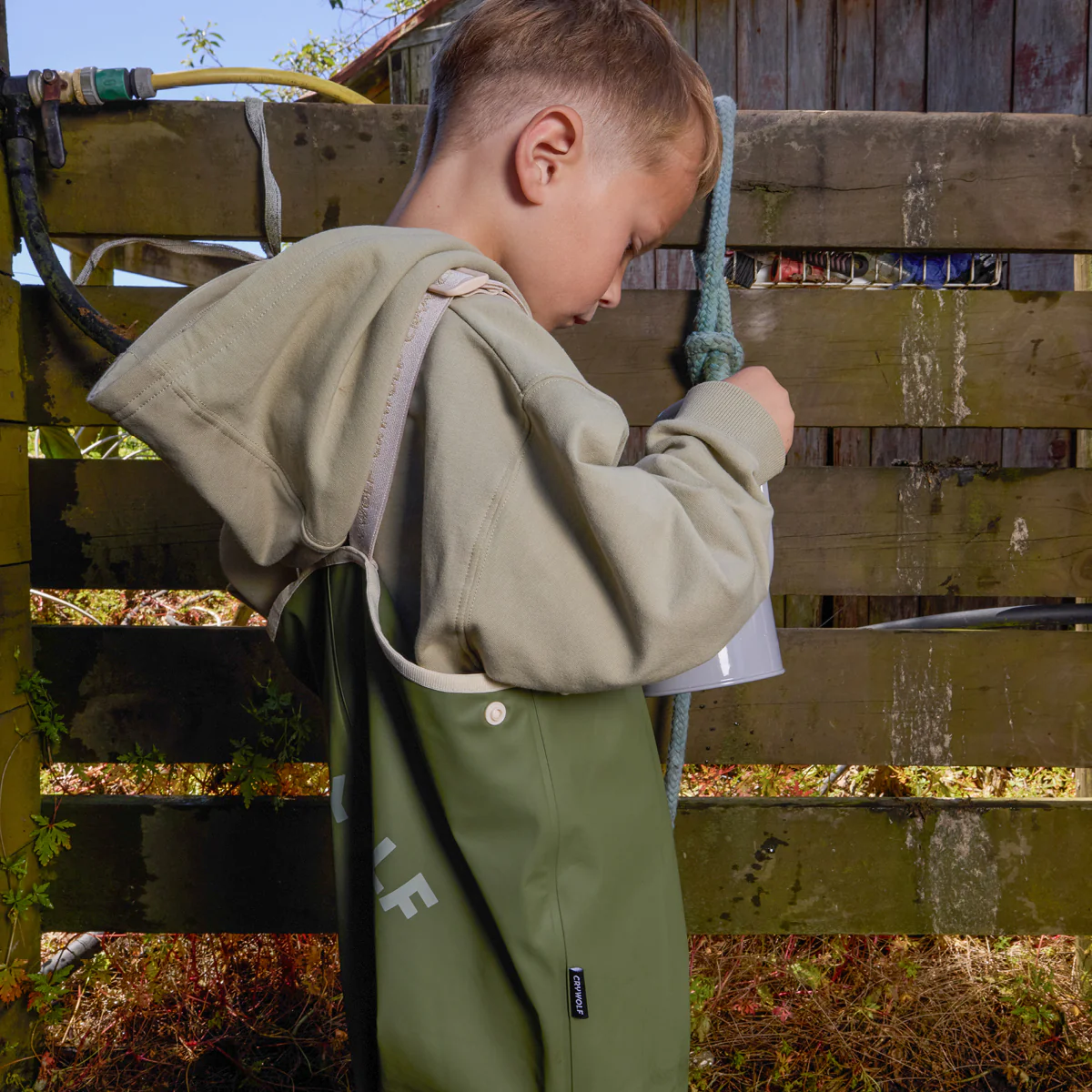 Rain Overalls Olive - Image 5