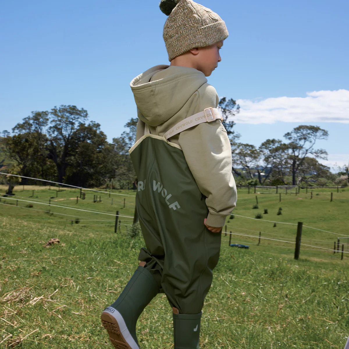 Rain Overalls Olive - Image 9