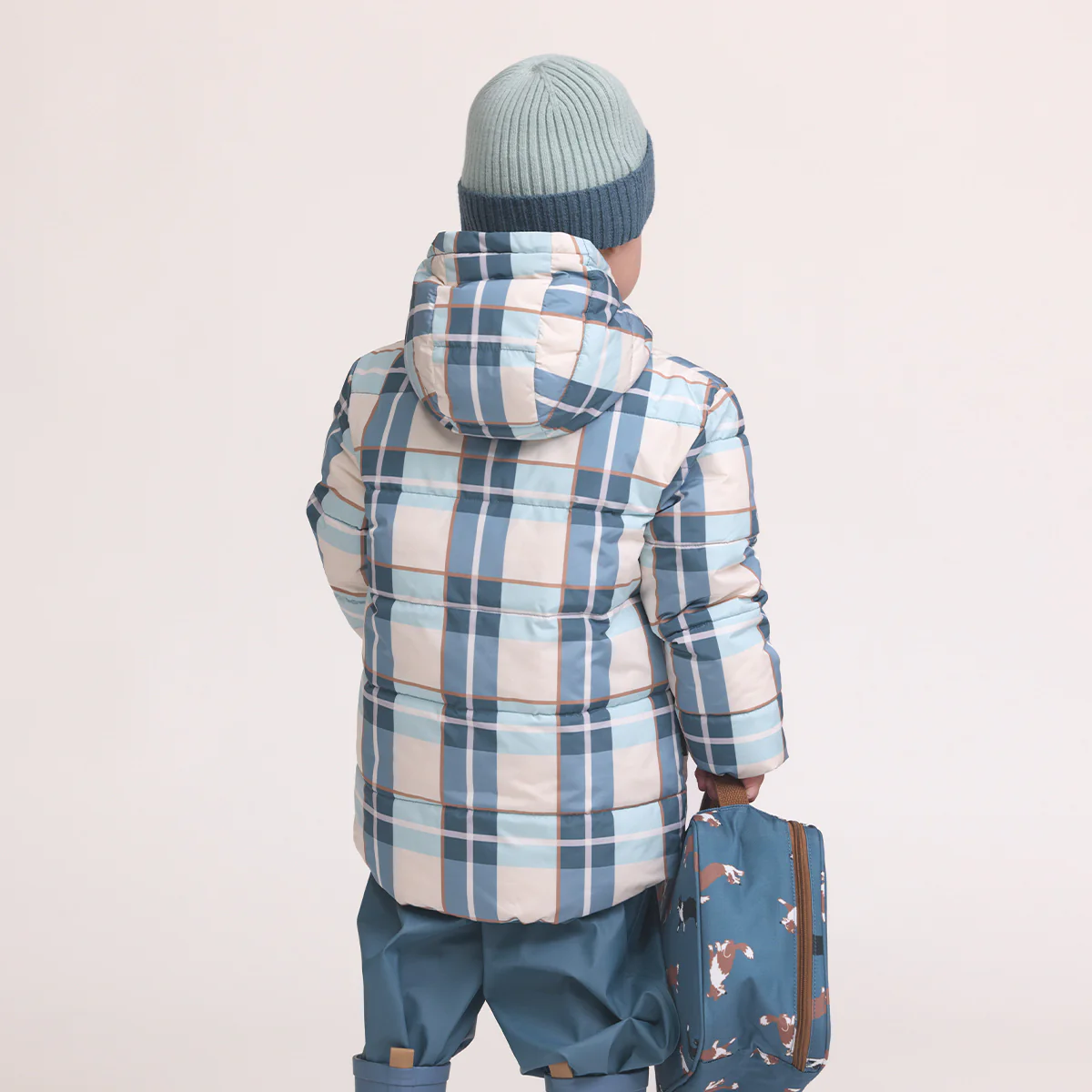 Reversible Eco-Puffer Blue Plaid - Image 3