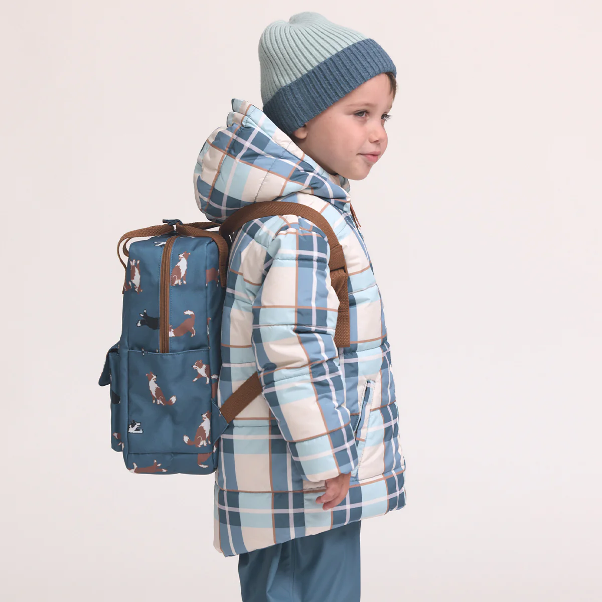 Reversible Eco-Puffer Blue Plaid - Image 5