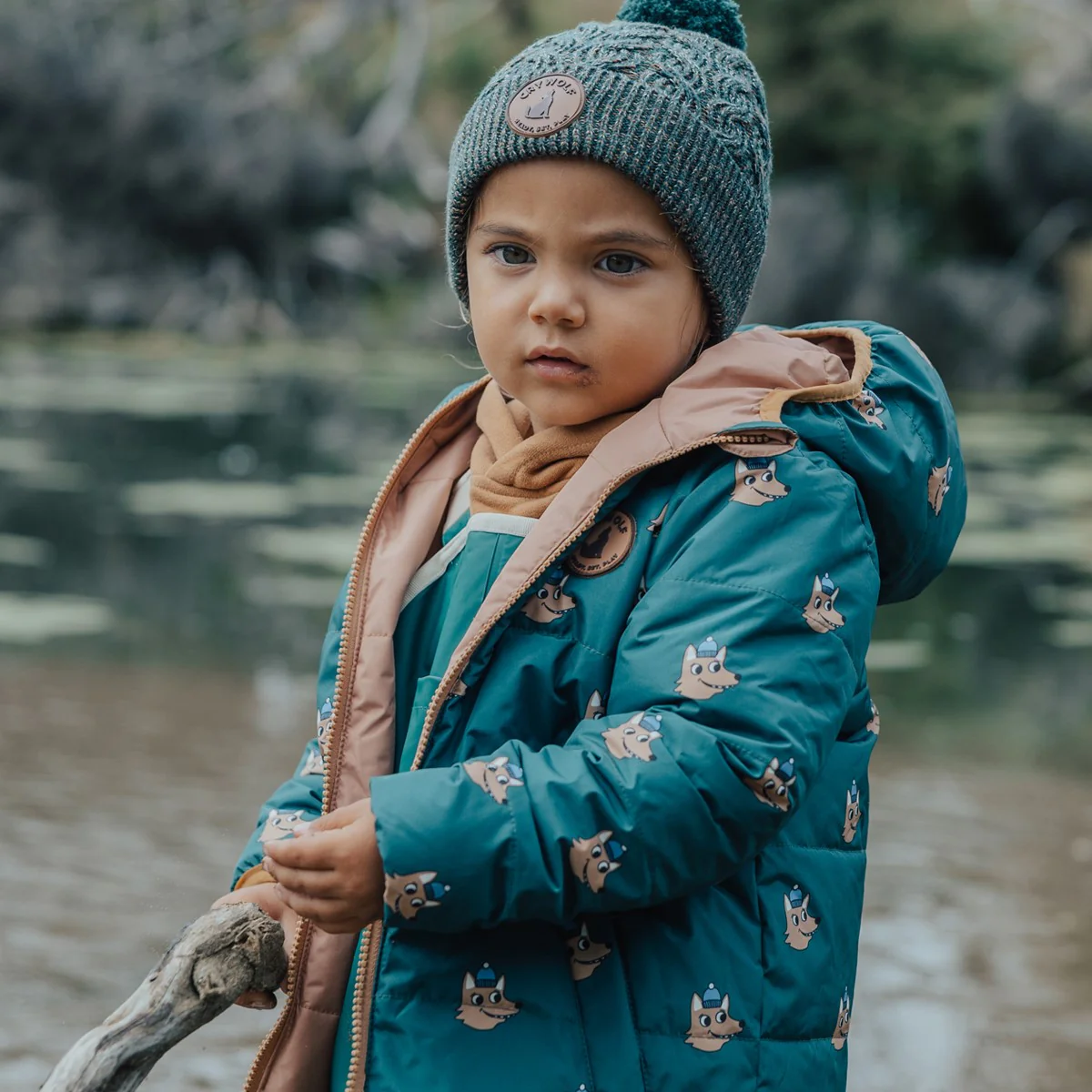 Reversible Eco Puffer - Tan Wolf - Image 2