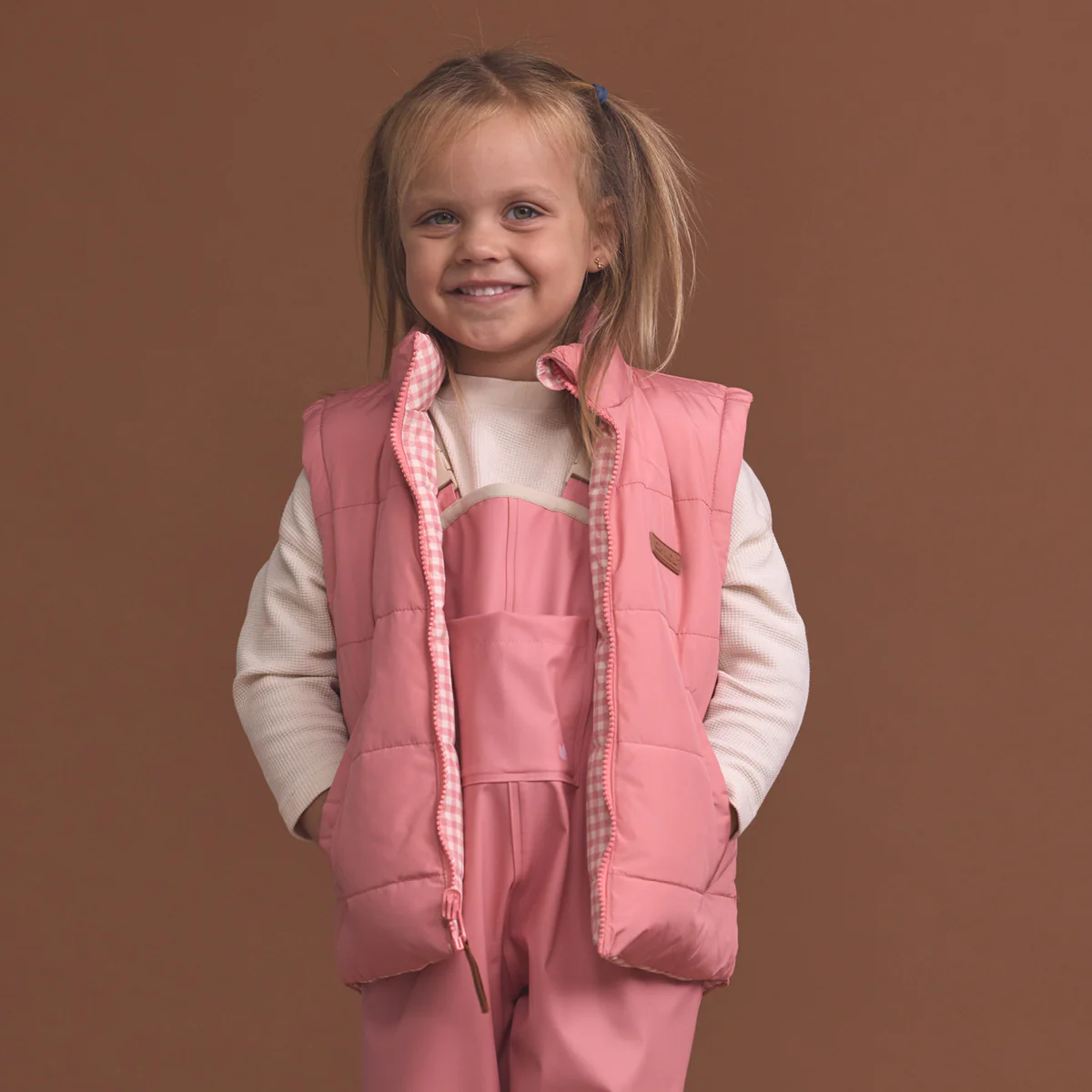 Reversible Eco-Vest Rose Gingham - Image 3