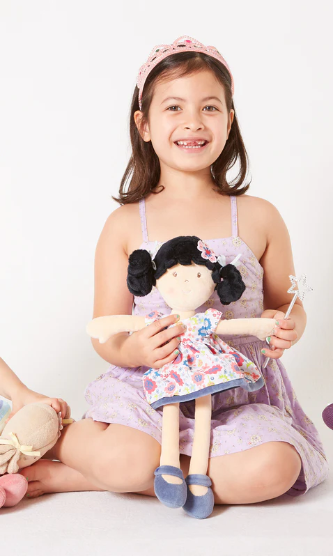 Lilac Flower Kid Doll with Black Hair - Image 4