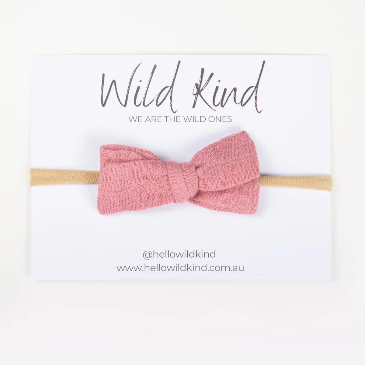 Dorothy Linen Bow Headband - Dusty Rose